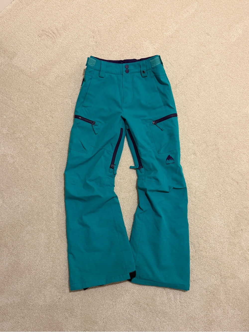 Burton Teal Kids Snow Pants with Zip Pockets